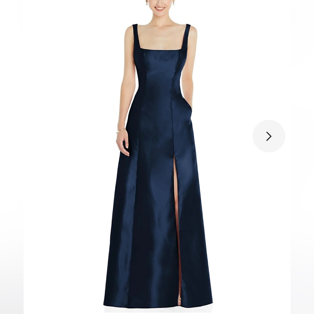 Alfred Sung D826 Sleeveless Square-Neck Princess Line Gown with Pockets
